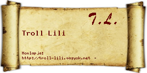 Troll Lili névjegykártya