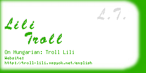 lili troll business card